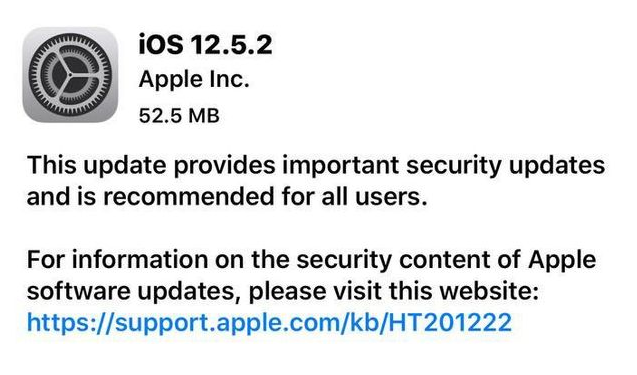 紫阳苹果手机维修分享iOS12.5.2发布，建议所有老苹果用户安装 